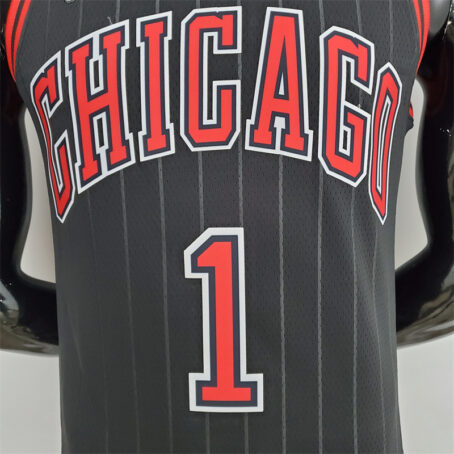 Camisa Regata NBA Chicago Bulls – Preta – #1 Rose - 75 Anos - Imagem 2