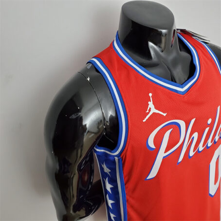 Camisa Regata NBA Philadelphia 76ers – Vermelha – #0 Maxey – 2021 - Imagem 5