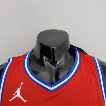 Camisa Regata NBA Philadelphia 76ers – Vermelha – #1 Harden – 2021 - Imagem 3