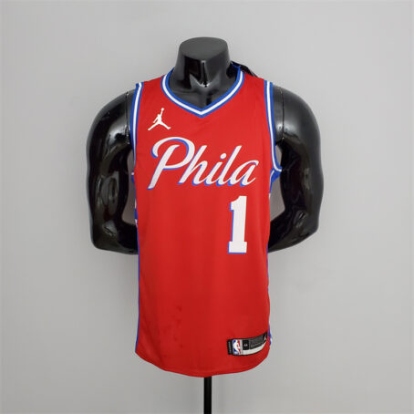 Camisa Regata NBA Philadelphia 76ers – Vermelha – #1 Harden – 2021