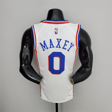 Camisa Regata NBA Philadelphia 76ers – Branca – #0 Maxey – 75 Anos - Imagem 9