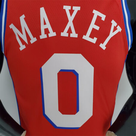 Camisa Regata NBA Philadelphia 76ers – Vermelha – #0 Maxey – 2021 - Imagem 8