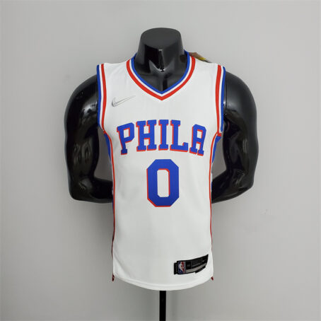 Camisa Regata NBA Philadelphia 76ers – Branca – #0 Maxey – 75 Anos