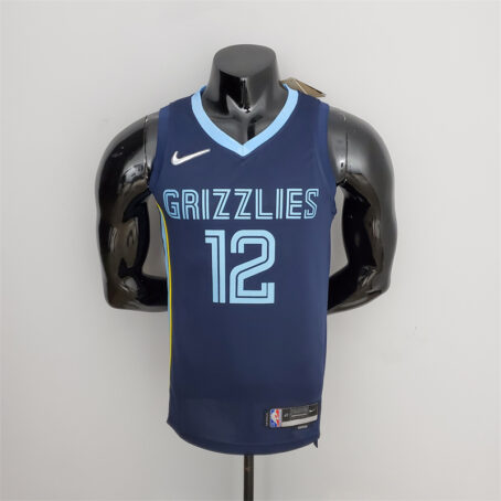 Camisa Regata NBA Memphis Grizzlies – Azul – #12 Morant – 75 Anos