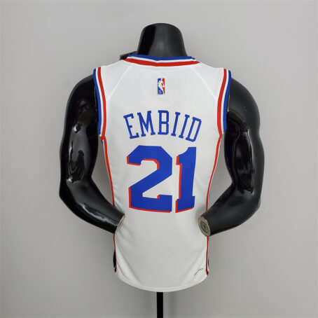 Camisa Regata NBA Philadelphia 76ers – Branca – #21 Embiid – 75 Anos - Imagem 9