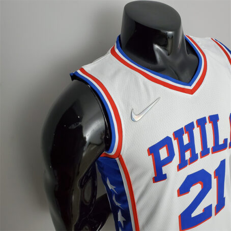 Camisa Regata NBA Philadelphia 76ers – Branca – #21 Embiid – 75 Anos - Imagem 5