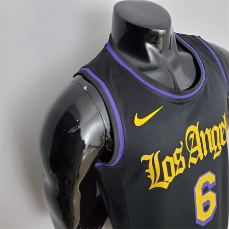 Camisa Regata NBA Los Angeles Lakers – Preta – #6 James – 2021 - Imagem 5