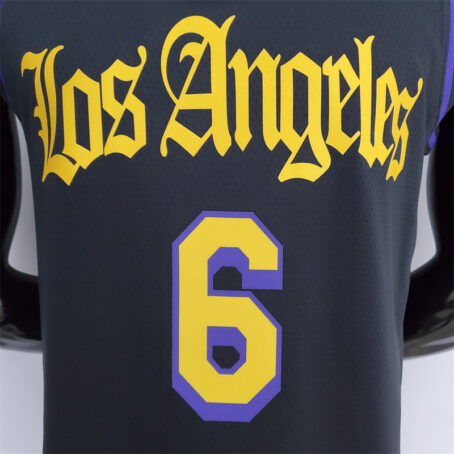 Camisa Regata NBA Los Angeles Lakers – Preta – #6 James – 2021 - Imagem 2