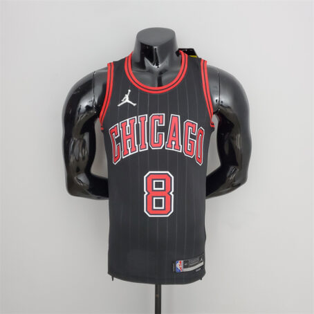 Camisa Regata NBA Chicago Bulls – Preta – #8 LaVine - 75 Anos