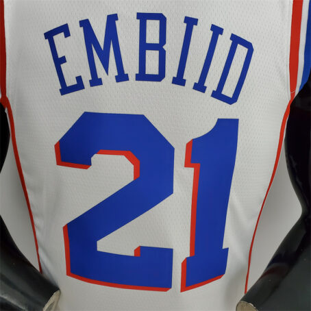 Camisa Regata NBA Philadelphia 76ers – Branca – #21 Embiid – 75 Anos - Imagem 8