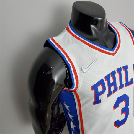 Camisa Regata NBA Philadelphia 76ers – Branca – #3 Iverson – 75 Anos - Imagem 5